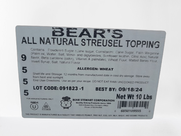 Streusel Topping by Bear Stewart- 10 pounds - Donut-Equipment.com
