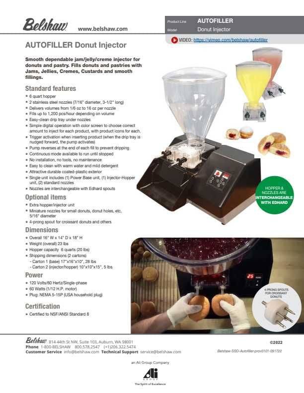 Belshaw Jelly Filler - AutoFiller Filler Base Only (does not include a hopper-as shown) - Donut-Equipment.com