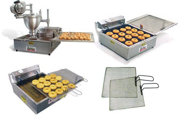 616B Cut-N-Fry for Loukoumades- Includes Depositor, Plunger, Cylinder, Mount, Submerger, 2 screens with handles and Fryer - Donut-Equipment.com