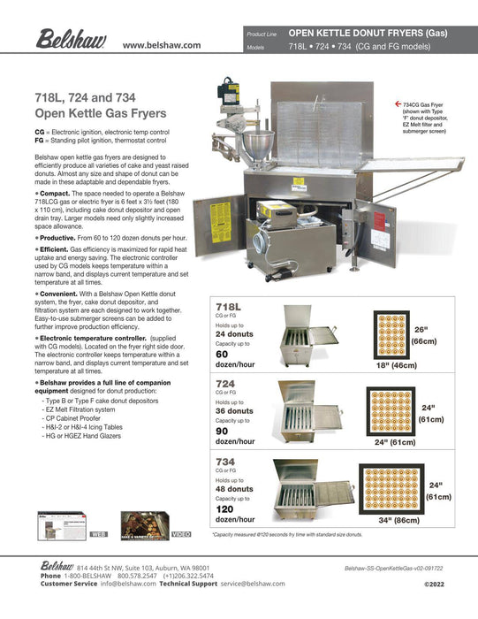 734FG Donut Fryer Propane standing pilot (no Power)