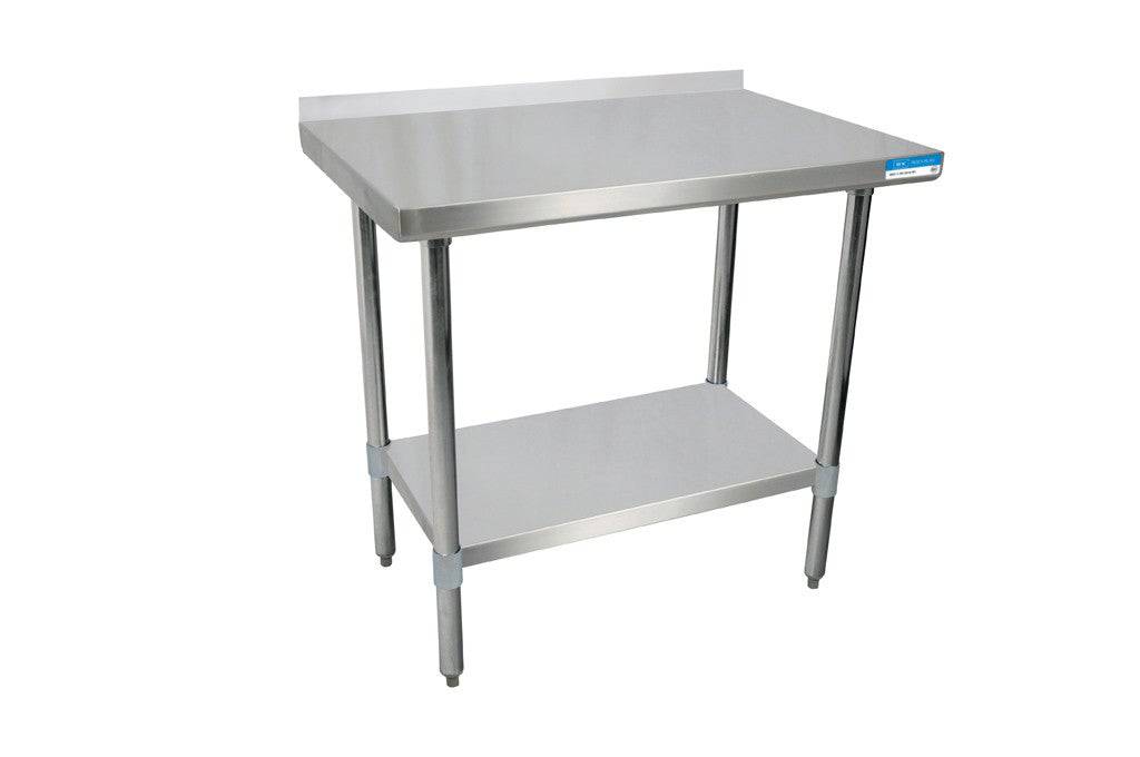 72" X 30" T-430 18 GA Table Stainless Steel Top, Shelf and Legs