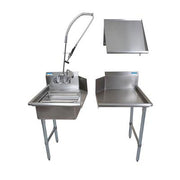 BK Resources 48" Left-Side Rinse Table Kit, 16-Gauge Stainless Steel - Donut-Equipment.com