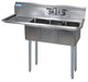 BK Resources Stainless Steel 3 Compartment Convenience Store Sink w/ 15" Left Drainboard – 14"L x 10"W x 10"D Bowls - Donut-Equipment.com