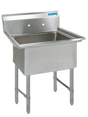 BK Resources Stainless Steel 1 Compartment Sink w/ 10" Riser – 20"L x 16"W x 14"D Bowl - Donut-Equipment.com