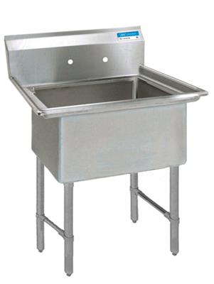 BK Resources Stainless Steel 1 Compartment Sink w/ 10" Riser – 20"L x 16"W x 14"D Bowl - Donut-Equipment.com