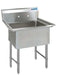 BK Resources Stainless Steel 1 Compartment Sink w/ 10" Riser – 20"L x 16"W x 14"D Bowl - Donut-Equipment.com