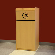 Omcan Trash Receptacle for 36 Gallon Bin – Natural Wood Commercial Waste Bin Enclosure, Durable Foodservice Use - Donut-Equipment.com