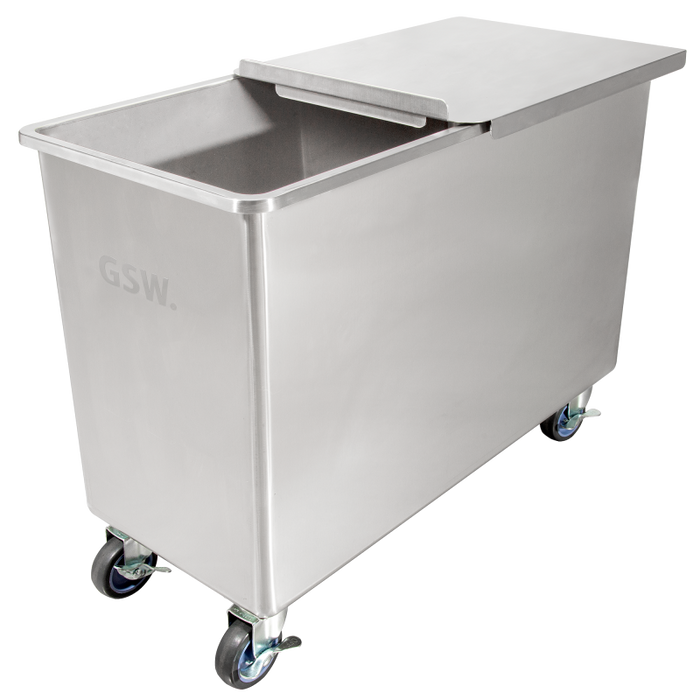 GSW USA DN-FB124 Flour Bin 124 Qt / 31 Gal 18"W x 29"L x 24"H Stainless Steel with 2-Step Cover ETL Certified - Donut-Equipment.com