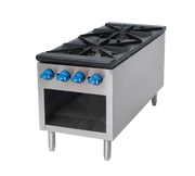 Comstock-Castle 2CSP18 18" Gas Stock Pot Range, Cabinet Base, Cast Iron Grates, Stainless Steel Construction, 180,000–220,000 BTU - Donut-Equipment.com
