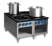Comstock-Castle 2CSP36 36" Gas Stock Pot Range, Cabinet Base, Cast Iron Grates, Stainless Steel Construction, 440,000 BTU - Donut-Equipment.com