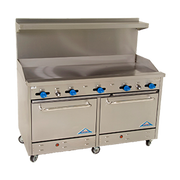 Comstock-Castle 2F330-72 72" Gas Restaurant Range, 72" Manual Griddle, 2 Standard Ovens, Stainless Steel Front, 204,000 BTU - Donut-Equipment.com
