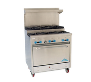 Comstock-Castle 2FSU330 72" Gas Step-Up Restaurant Range, 12 Step-Up Open Burners, 2 Standard Ovens, Stainless Steel Front, 358,000 BTU - Donut-Equipment.com