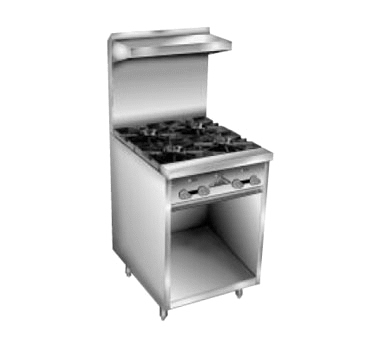 Comstock-Castle F26 30" Gas Restaurant Range, 4 Open Burners, Cabinet Base, 96,000 BTU, Stainless Steel Front - Donut-Equipment.com