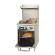 Comstock-Castle F318-12 24" Gas Restaurant Range, 2 Open Burners, 12" Griddle, Single Standard Oven, Stainless Steel Front, 93,000 BTU - Donut-Equipment.com