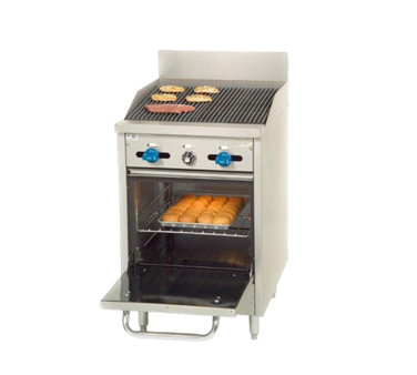 Comstock-Castle F318-2RB 24" Gas Restaurant Range, 24" Radiant Broiler, Single Standard Oven, Stainless Steel Front, 75,000 BTU - Donut-Equipment.com