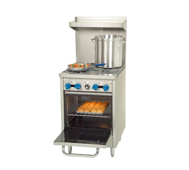 Comstock-Castle F318 24" Gas Restaurant Range, 4 Open Burners, Single Standard Oven, Stainless Steel Front, 132,000 BTU - Donut-Equipment.com