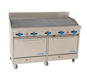 Comstock-Castle F3226-5RB 60" Gas Restaurant Range, 60" Radiant Broiler, 2 Standard Ovens, Stainless Steel Front, 185,000 BTU - Donut-Equipment.com