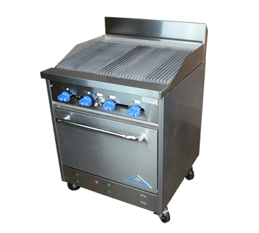 Comstock-Castle F326-2.5RB 30" Gas Restaurant Range, 30" Radiant Broiler, Single Standard Oven, Stainless Steel Front, 110,000 BTU - Donut-Equipment.com