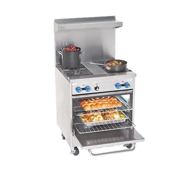 Comstock-Castle F326 30" Gas Restaurant Range, 4 Open Burners, Single Standard Oven, Stainless Steel Front, 126,000 BTU - Donut-Equipment.com