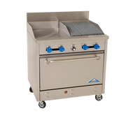 Comstock-Castle F330-18-1.5RB 36" Gas Restaurant Range, 18" Griddle, 18" Radiant Broiler, Single Standard Oven, Stainless Steel Front, 106,000 BTU - Donut-Equipment.com