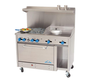Comstock-Castle F3430-12 48" Gas Restaurant Range, 6 Open Burners, 12" Griddle, Single Standard Oven, Stainless Steel Front, 246,000 BTU - Donut-Equipment.com