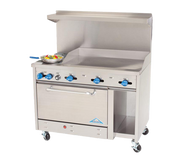 Comstock-Castle F3430-36 48" Gas Restaurant Range, 2 Open Burners, 36" Griddle, Single Standard Oven, Stainless Steel Front, 138,000 BTU - Donut-Equipment.com