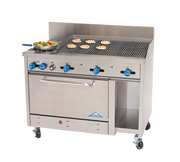 Comstock-Castle F3430-3RB 48" Gas Restaurant Range, 2 Open Burners, 36" Radiant Broiler, Single Standard Oven, Stainless Steel Front, 153,000 BTU - Donut-Equipment.com