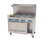 Comstock-Castle F3430 48" Gas Restaurant Range, 8 Open Burners, Single Standard Oven, Stainless Steel Front, 246,000 BTU - Donut-Equipment.com