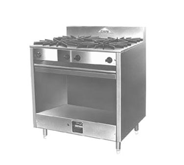 Comstock-Castle FK43-18 36" Gas Restaurant Range, 2 Open Burners, 18" Griddle, Cabinet Base, Stainless Steel Front, 80,000 BTU - Donut-Equipment.com