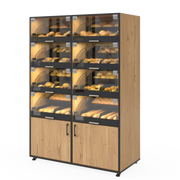 Palram Bakery Display Endcap with Illuminated Compartments & Storage Cabinet – 40"W x 60"H x 20"D - Donut-Equipment.com
