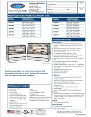 Federal SGR5948 Refrigerated High Volume Series Display Case 59" x 35.31" x 48" - Donut-Equipment.com