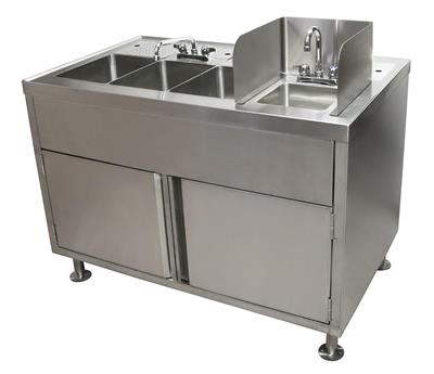 BK Resources Food Truck Wash Station with Legs – 3 Compartment Sink • Hand Wash Sink - Donut-Equipment.com