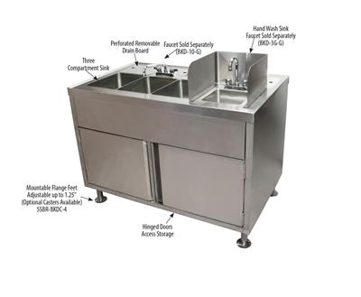 BK Resources Mobile Food Truck Wash Station with Water Heater & Fresh/Gray Water Tanks – All-in-One Portable Sink System - Donut-Equipment.com