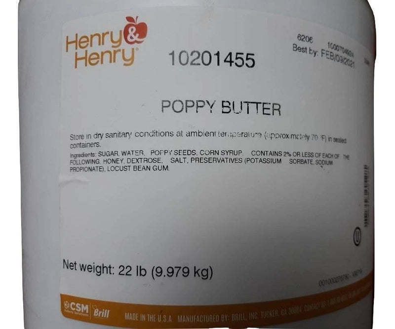 Henry and Henry Poppy Butter Filling (Poppy Seed) 22# - Donut-Equipment.com