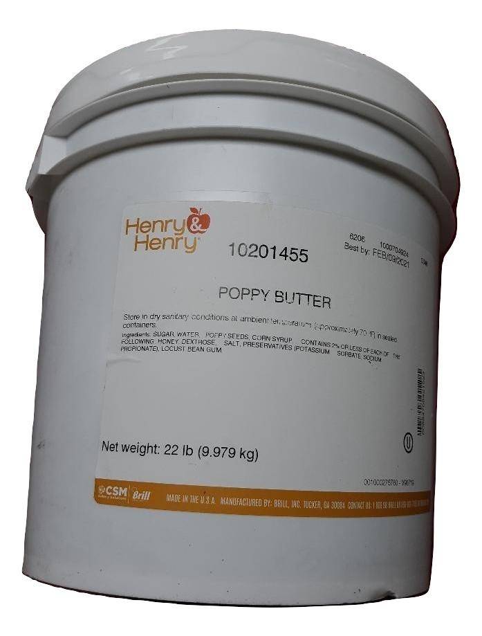 Henry and Henry Poppy Butter Filling (Poppy Seed) 22# - Donut-Equipment.com