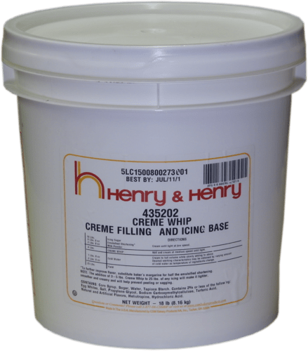 Henry & Henry Marshmallow Creme Whip filling and Icing Base- 18 pounds - Donut-Equipment.com