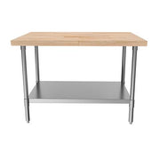 BK Resources Hard Maple Flat Top Work Table w/ Stainless Steel Undershelf, Oil Finish – 48" W x 30" D - Donut-Equipment.com