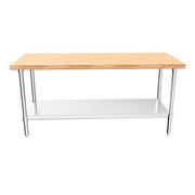 BK Resources Hard Maple Flat Top Work Table w/ Stainless Steel Undershelf, Oil Finish – 72" W x 30" D - Donut-Equipment.com