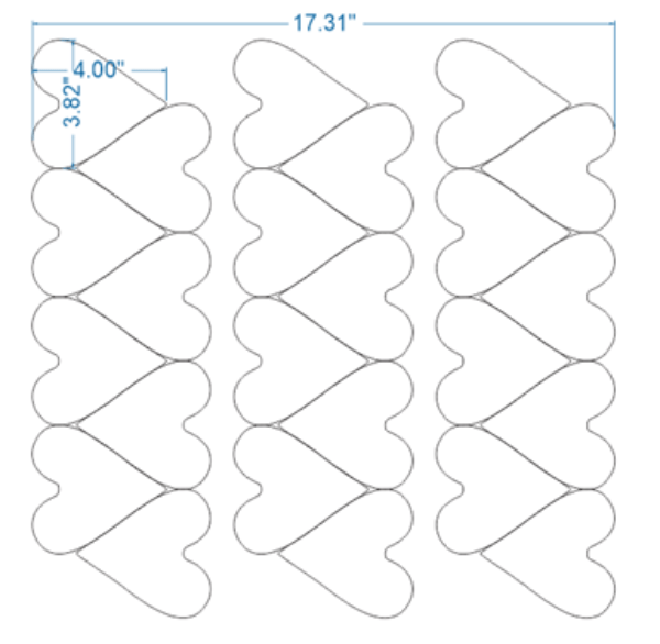 3.82” x 4" heart cutter 5 across Rotary Cutter for Machine Use-No Hole