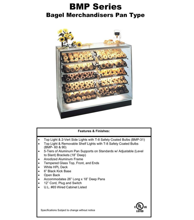 Spartan BMP-31 Bagel Merchandisers Pan Type 31"L X 24" Deep x 50" H