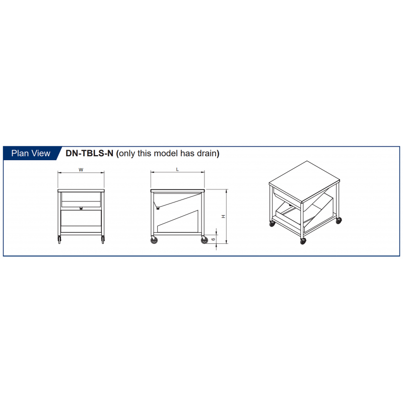 GSW USA DN-TBLS-N Donut Glazing Table 34"W x 29"L x 35"H with Glazing Dipper - Donut-Equipment.com