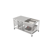GSW USA DN-TBL Donut Table 34" x 66" Stainless Steel with Glazing Dipper & Sugar Pan - Donut-Equipment.com