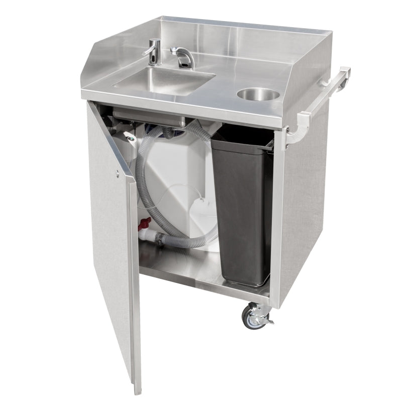 GSW USA HS-M3024 Mobile Hand Sink Self-Contained Stainless Steel with Fresh & Waste Water Tanks ETL Certified - Donut-Equipment.com