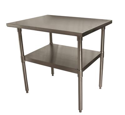 BK Resources 30" x 24" 18 Gauge Stainless Steel Work Table with Undershelf – Prep Table - Donut-Equipment.com