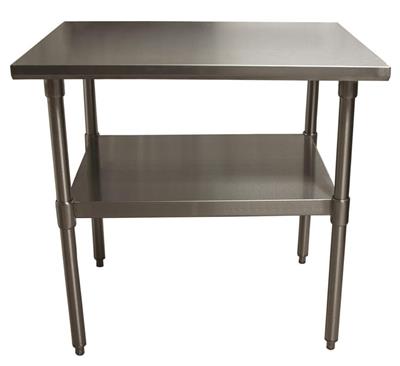 BK Resources 30" x 24" 18 Gauge Stainless Steel Work Table with Undershelf – Prep Table - Donut-Equipment.com