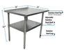 BK Resources 36" x 24" 18 Gauge Stainless Steel Work Table with Undershelf – Prep Table - Donut-Equipment.com