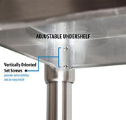 BK Resources 48" x 24" 18 Gauge Stainless Steel Work Table with Undershelf – Prep Table - Donut-Equipment.com