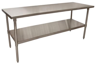 BK Resources 72" x 24" 18 Gauge Stainless Steel Work Table with Undershelf – Prep Table - Donut-Equipment.com