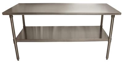 BK Resources 72" x 24" 18 Gauge Stainless Steel Work Table with Undershelf – Prep Table - Donut-Equipment.com