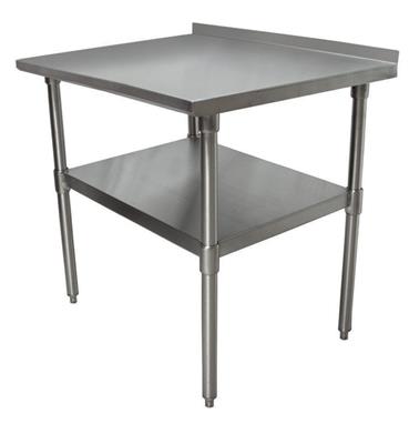 BK Resources 24" x 24" 18 Gauge Stainless Steel Work Table with Undershelf & 1.5" Riser – Prep Table - Donut-Equipment.com